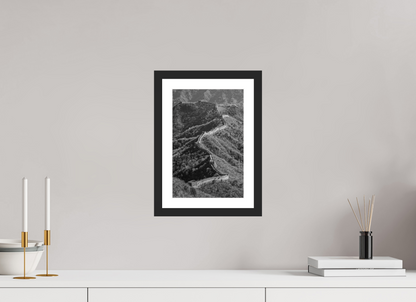 20 x 30 cm, Fine art prints mounted on a black wood frame with passe-partout The great wall