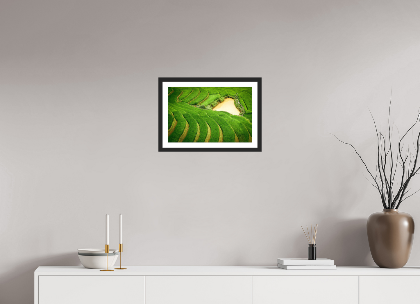 45 x 30 cm, Fine art prints mounted on a black wood frame with passe-partout Layers of life