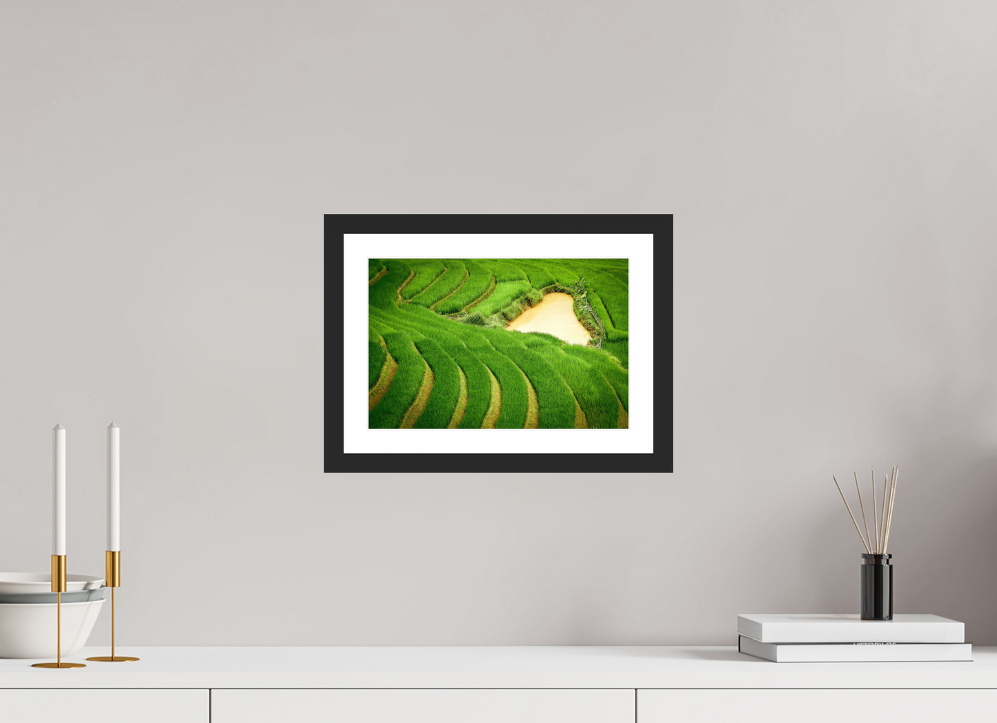 30 x 20 cm, Fine art prints mounted on a black wood frame with passe-partout Layers of life