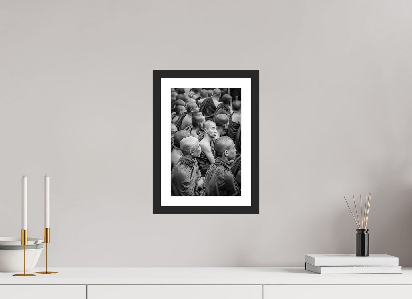 20 x 30 cm, Fine art prints mounted on a black wood frame with passe-partout Silent harmony
