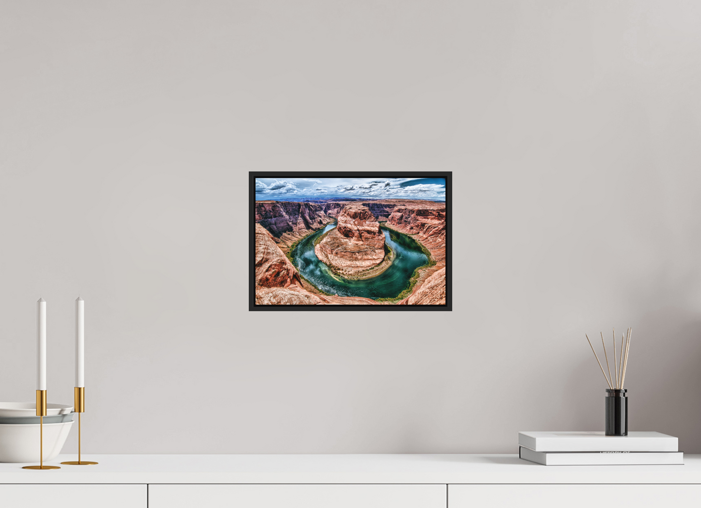 30 x 20 cm, Fine art print under matte acrylic with black frame Horsebend shoe