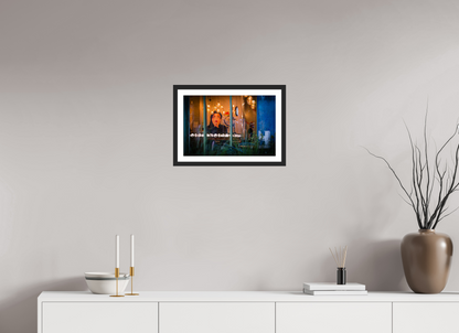 45 x 30 cm, Fine art prints mounted on a black wood frame with passe-partout OMG