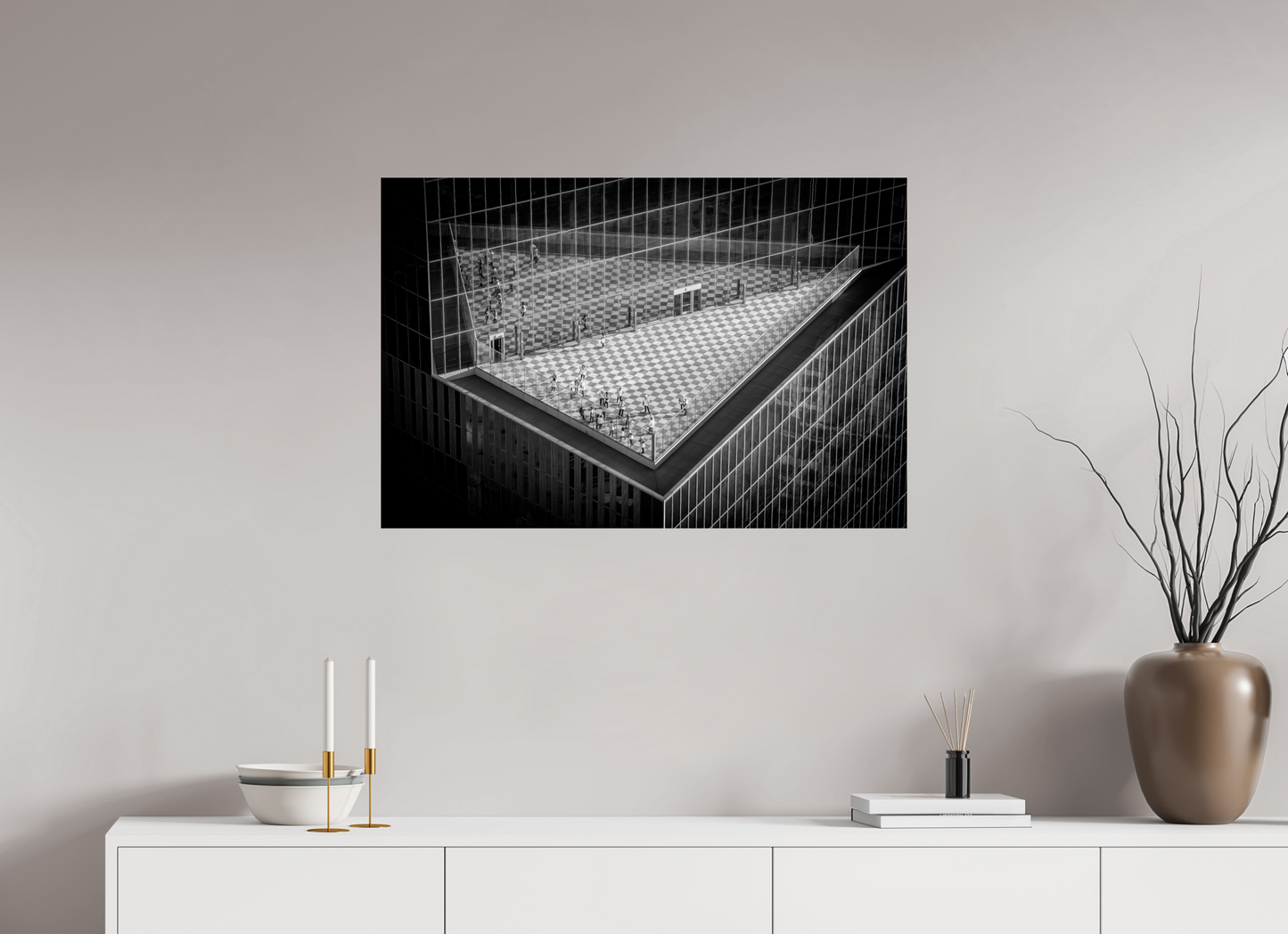 90 x 60 cm, Fine art prints mounted on Dibond Urban Geometry
