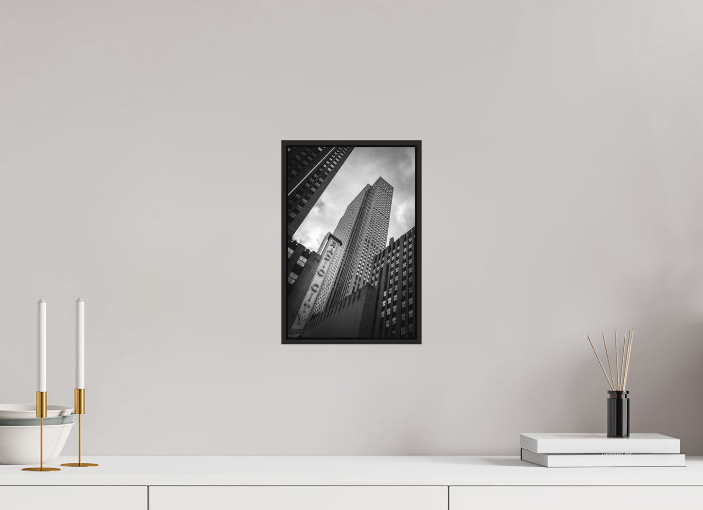 20 x 30 cm, Fine art print under matte acrylic with black frame Radio City