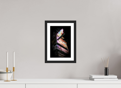 20 x 30 cm, Fine art prints mounted on a black wood frame with passe-partout Electric dreamscape