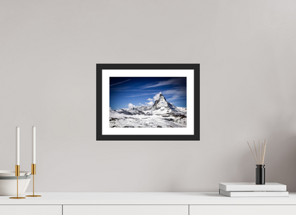 30 x 20 cm, Fine art prints mounted on a black wood frame with passe-partout Matterhorn