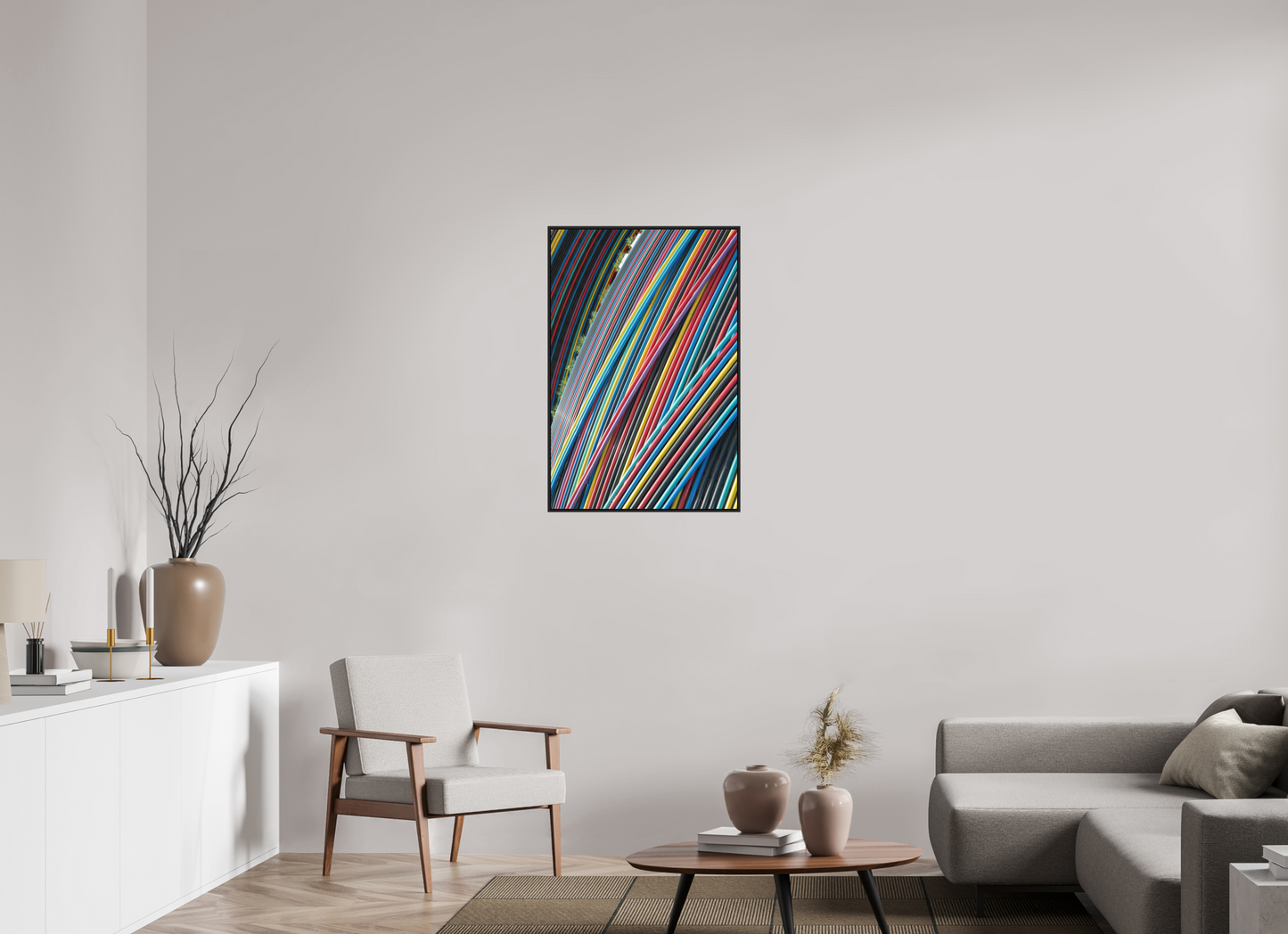 60 x 90 cm, Fine art print under matte acrylic with black frame Color Waves