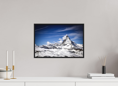 45 x 30 cm, Fine art print under matte acrylic with black frame Matterhorn