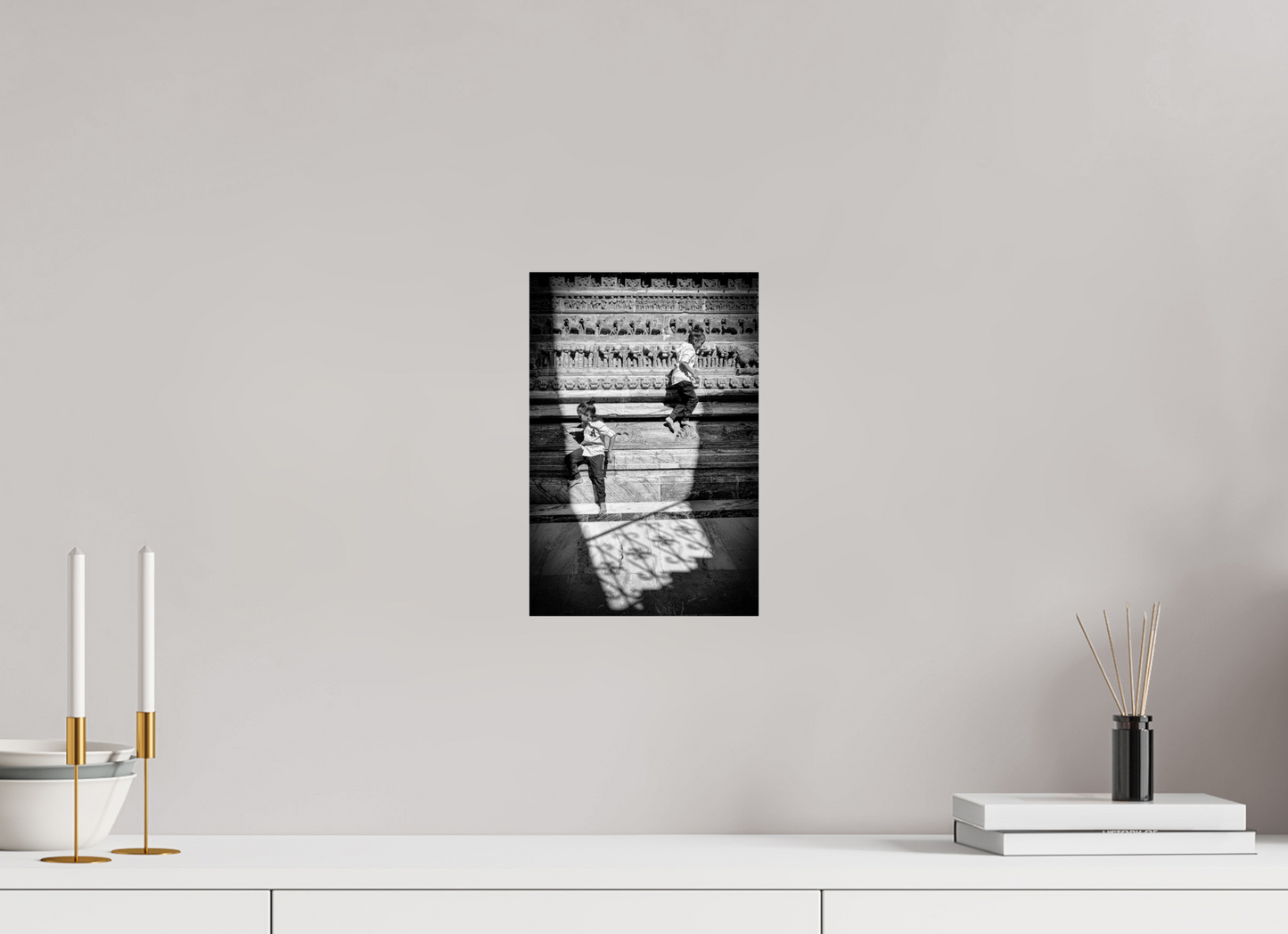 20 x 30 cm, Fine art prints mounted on Dibond Stone and laughter