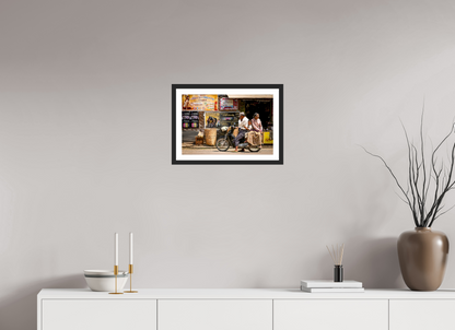 45 x 30 cm, Fine art prints mounted on a black wood frame with passe-partout Street life