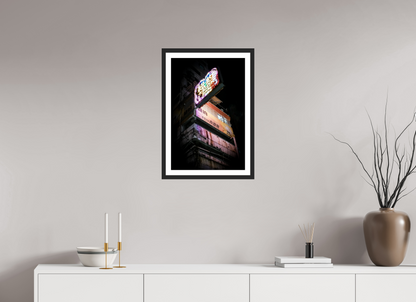 40 x 60 cm, Fine art prints mounted on a black wood frame with passe-partout Electric dreamscape
