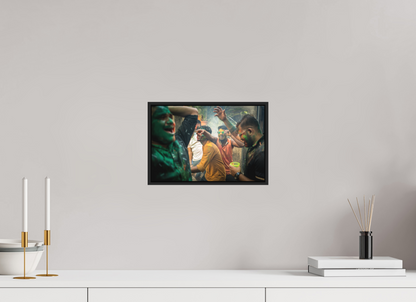 30 x 20 cm, Fine art print under matte acrylic with black frame 50 shades of joy