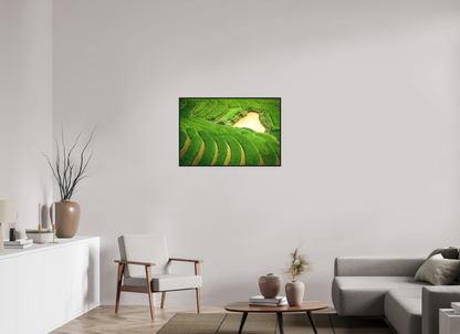 90 x 60 cm, Fine art print under matte acrylic with black frame Layers of life
