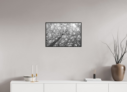 60 x 40 cm, Fine art print under matte acrylic with black frame Rain of light