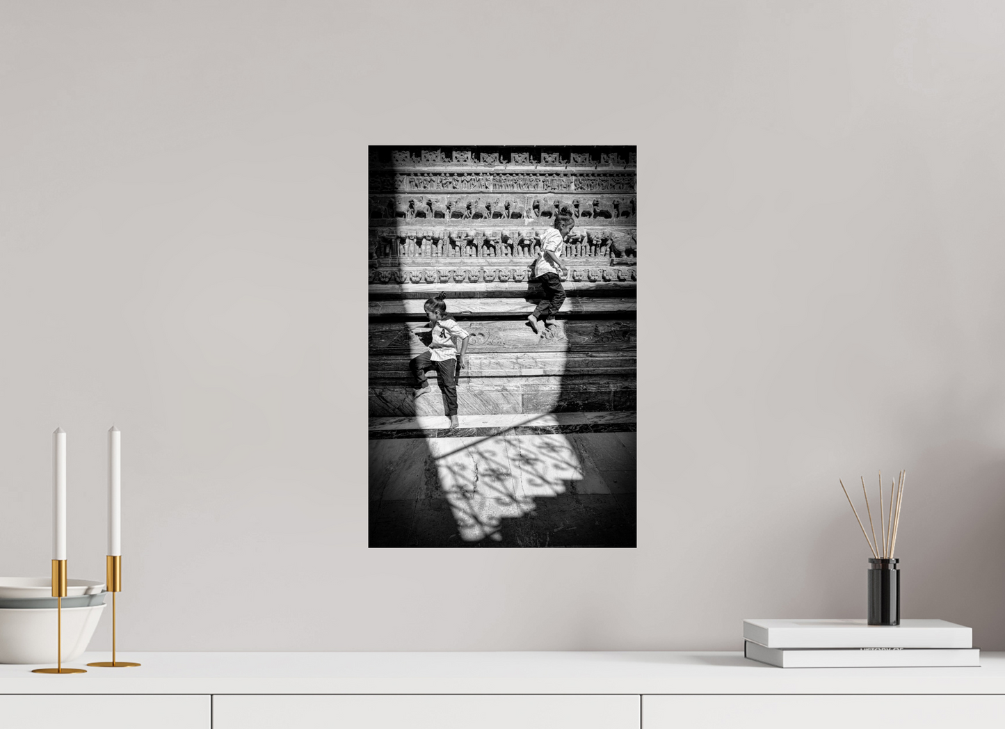 30 x 45 cm, Fine art prints mounted on Dibond Stone and laughter
