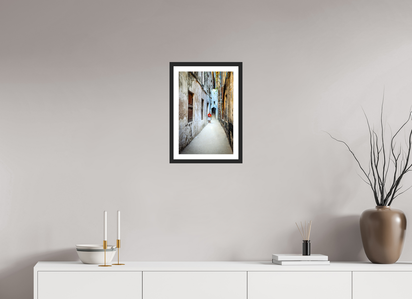 30 x 45 cm, Fine art prints mounted on a black wood frame with passe-partout Hidden pathways
