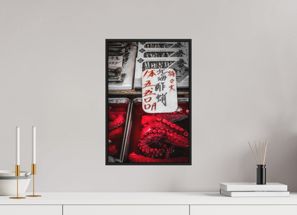 30 x 45 cm, Fine art print under matte acrylic with black frame Red octopus