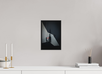 20 x 30 cm, Fine art print under matte acrylic with black frame Two shadows, one story