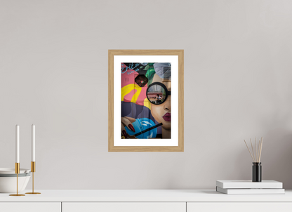 20 x 30 cm, Fine art prints mounted on a natural oak wood frame with passe-partout Urban reflection