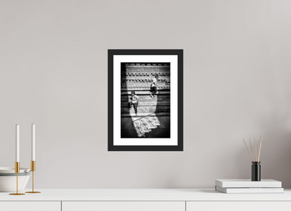 20 x 30 cm, Fine art prints mounted on a black wood frame with passe-partout Stone and laughter
