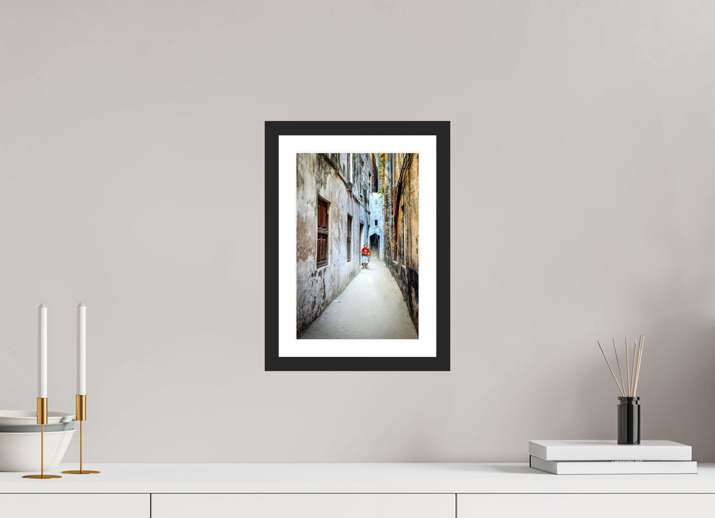20 x 30 cm, Fine art prints mounted on a black wood frame with passe-partout Hidden pathways