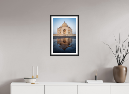 40 x 60 cm, Fine art prints mounted on a black wood frame with passe-partout Taj Mahal