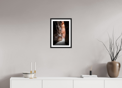 30 x 45 cm, Fine art prints mounted on a black wood frame with passe-partout Taj Mahal