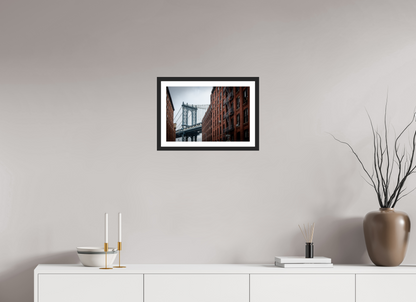 45 x 30 cm, Fine art prints mounted on a black wood frame with passe-partout DUMBO
