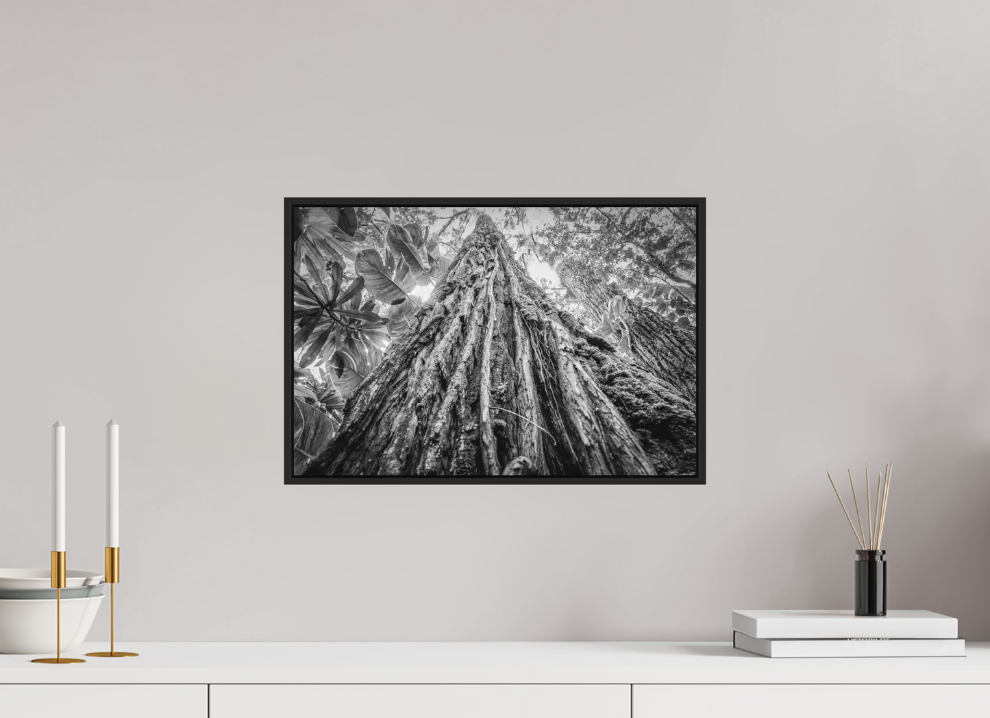 45 x 30 cm, Fine art print under matte acrylic with black frame Tree of life