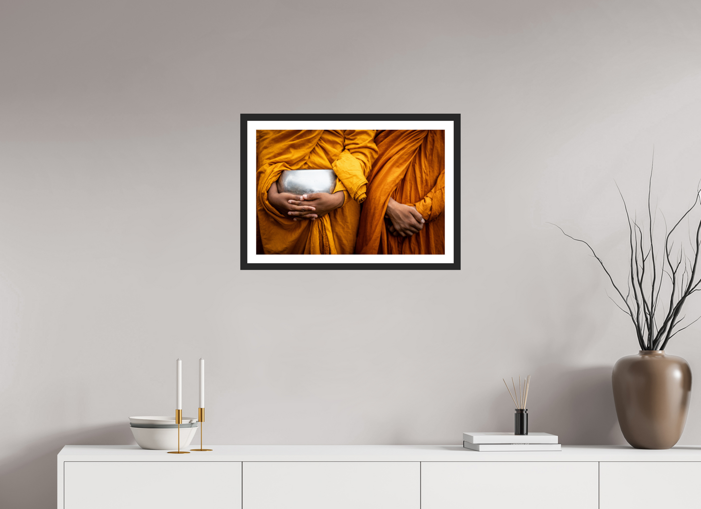 60 x 40 cm, Fine art prints mounted on a black wood frame with passe-partout Faith
