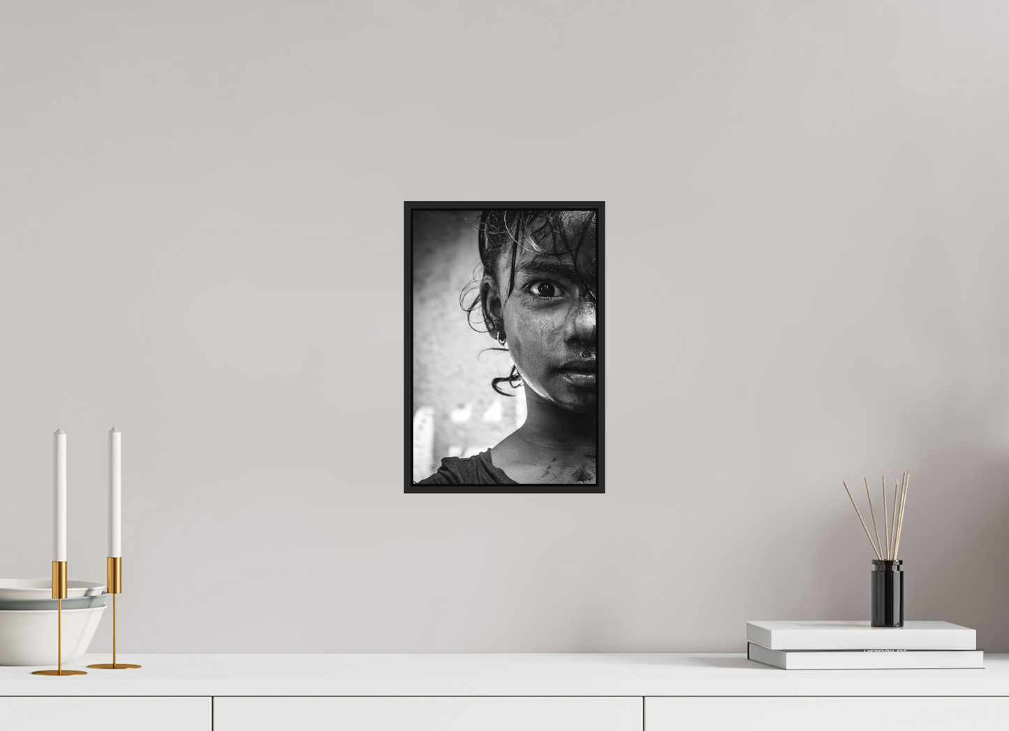 20 x 30 cm, Fine art print under matte acrylic with black frame Innocence of youth