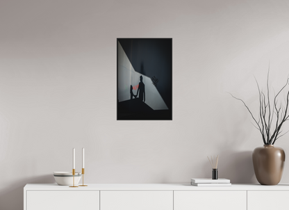 40 x 60 cm, Fine art print under matte acrylic with black frame Two shadows, one story