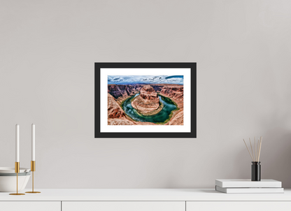 30 x 20 cm, Fine art prints mounted on a black wood frame with passe-partout Horsebend shoe