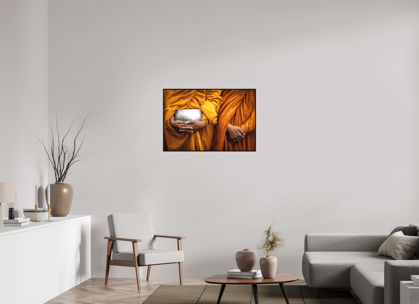 90 x 60 cm, Fine art print under matte acrylic with black frame Faith
