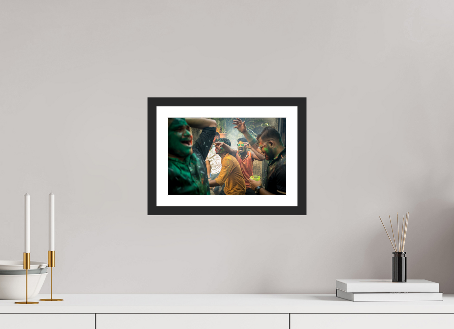 30 x 20 cm, Fine art prints mounted on a black wood frame with passe-partout 50 shades of joy