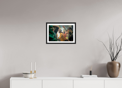 45 x 30 cm, Fine art prints mounted on a black wood frame with passe-partout 50 shades of joy