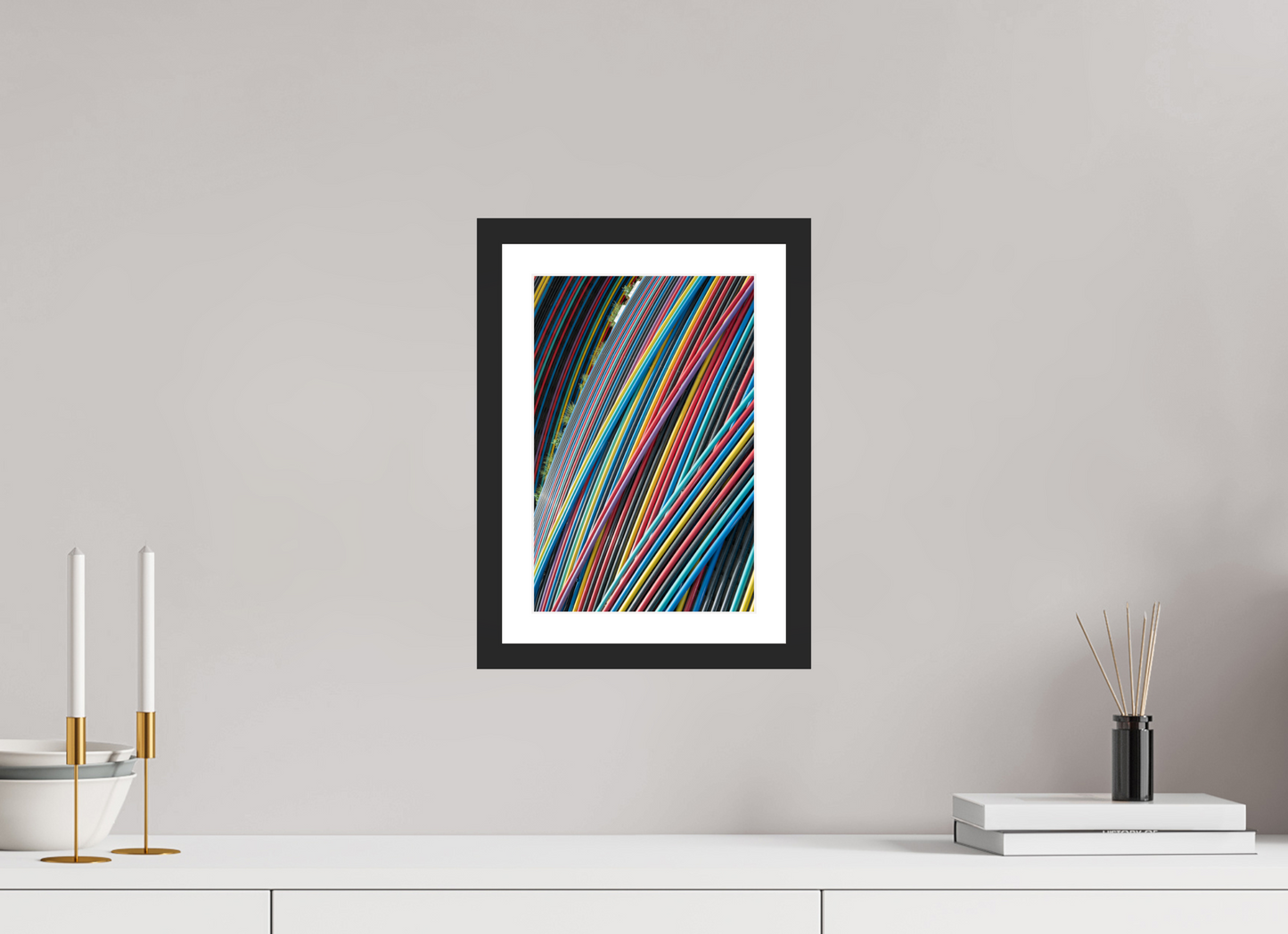 20 x 30 cm, Fine art prints mounted on a black wood frame with passe-partout Color Waves