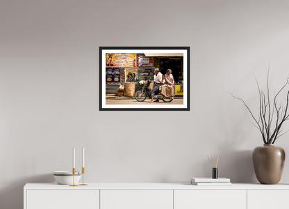 60 x 40 cm, Fine art prints mounted on a black wood frame with passe-partout Street life