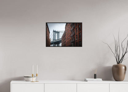 60 x 40 cm, Fine art print under matte acrylic with black frame DUMBO