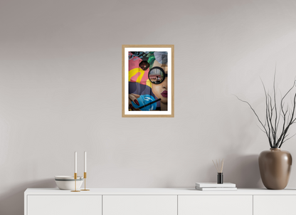 30 x 45 cm, Fine art prints mounted on a natural oak wood frame with passe-partout Urban reflection