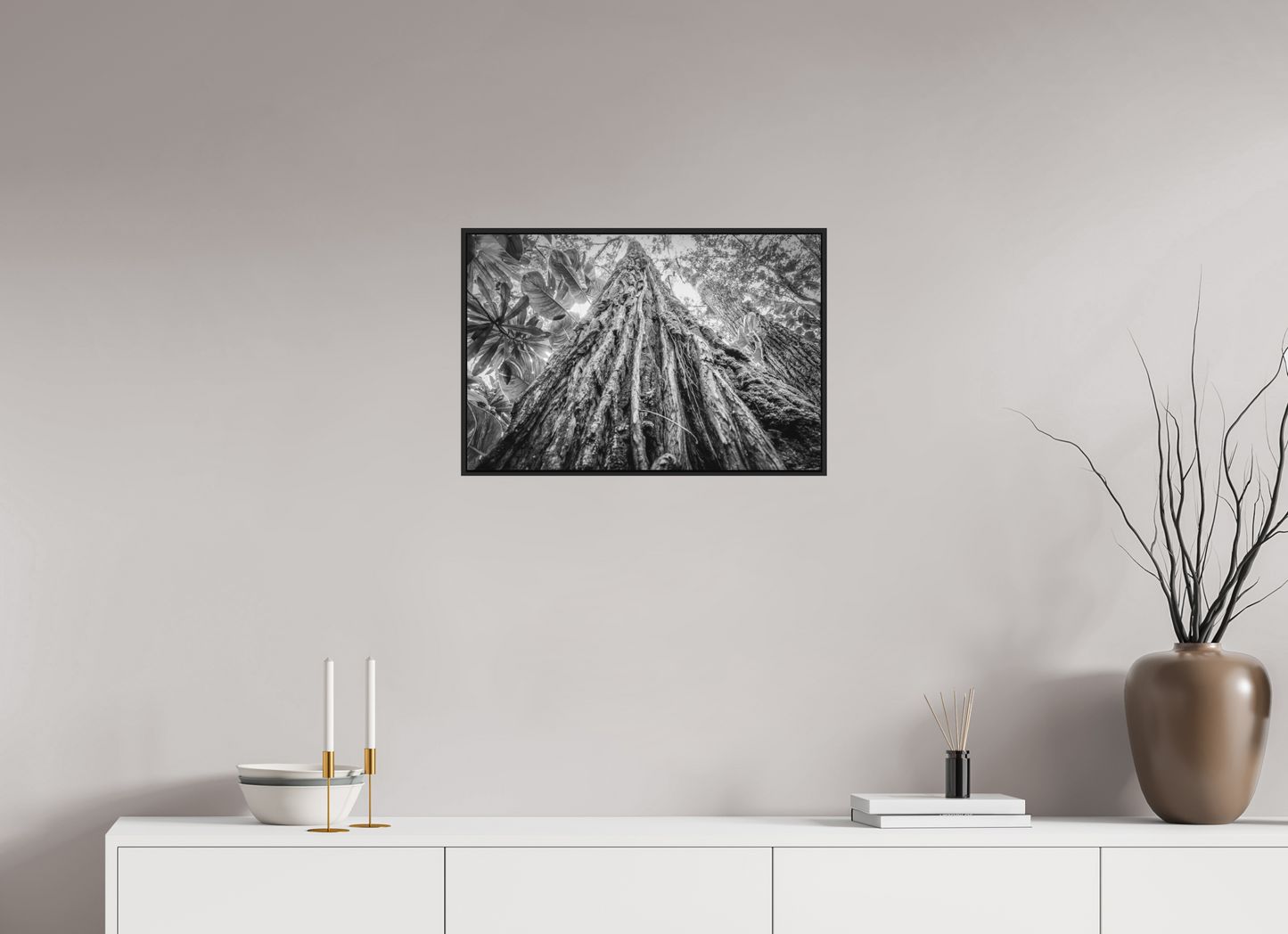 60 x 40 cm, Fine art print under matte acrylic with black frame Tree of life