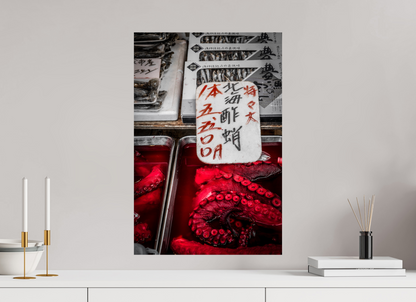 40 x 60 cm, Fine art prints mounted on Dibond Red octopus