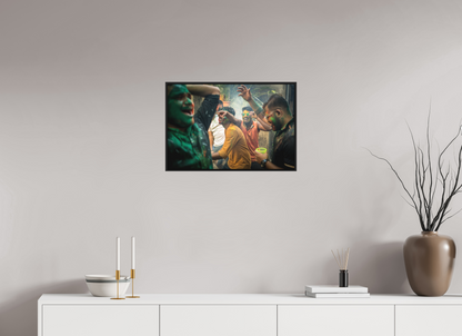 60 x 40 cm, Fine art print under matte acrylic with black frame 50 shades of joy