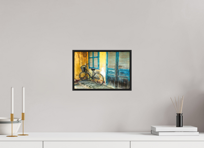 30 x 20 cm, Fine art print under matte acrylic with black frame Old wheels