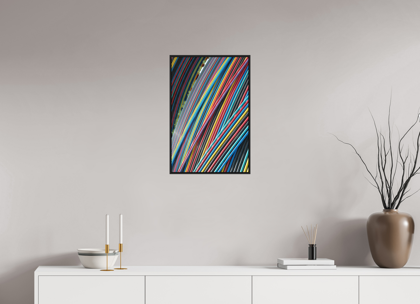 40 x 60 cm, Fine art print under matte acrylic with black frame Color Waves